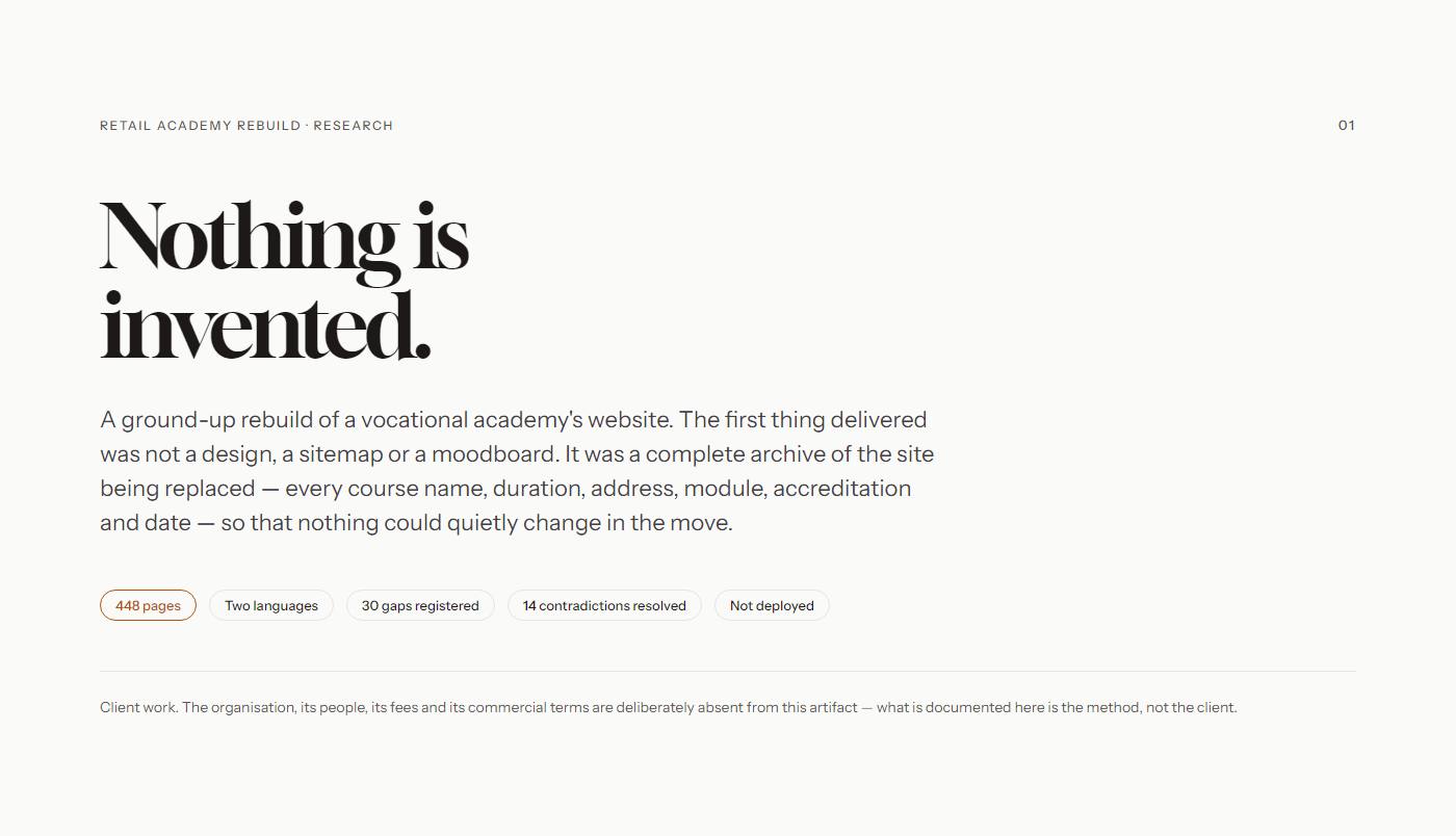 Nothing is invented