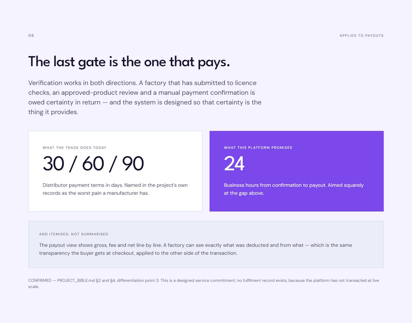 The rule applied to payouts