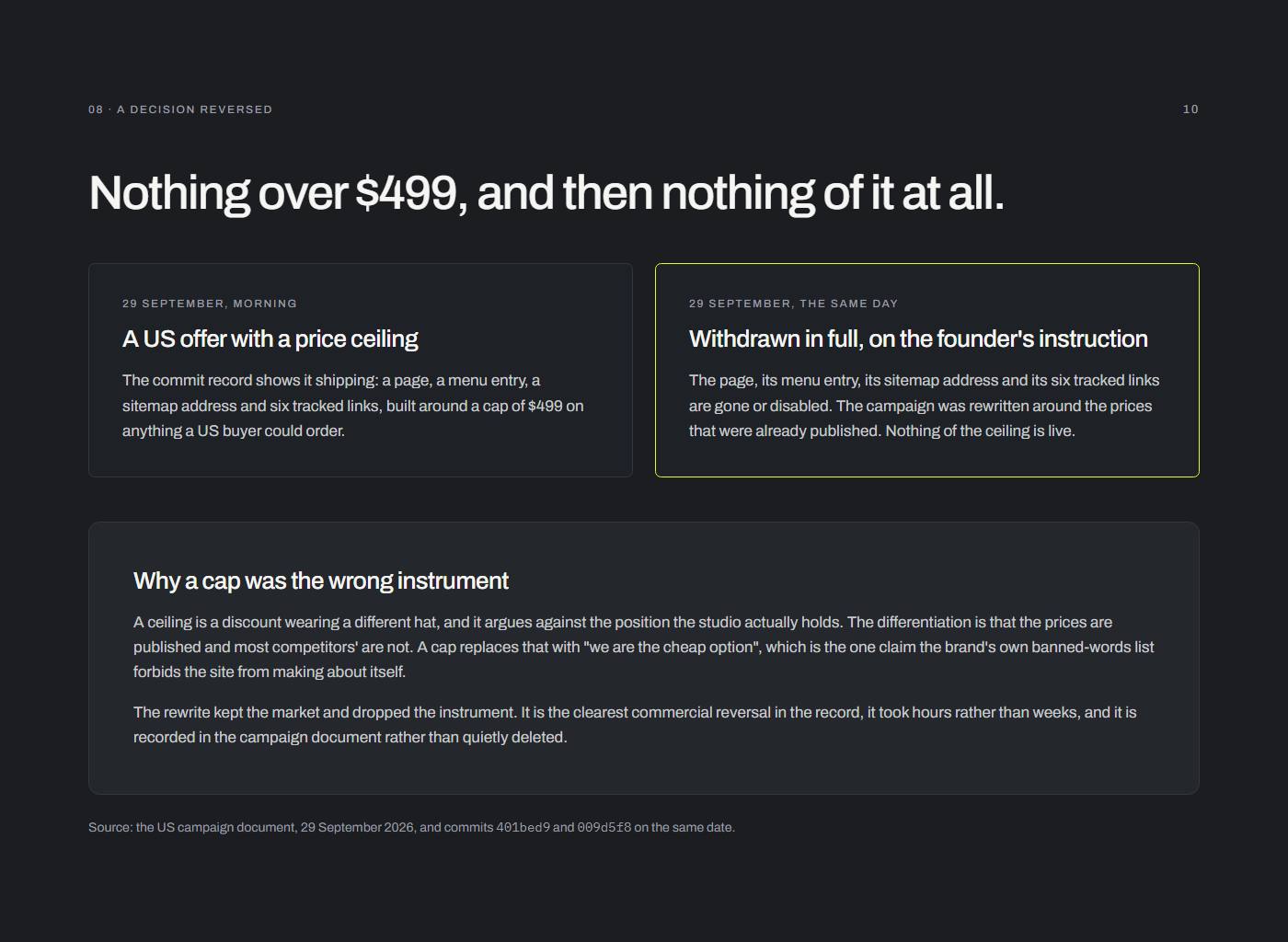 The offer that was withdrawn