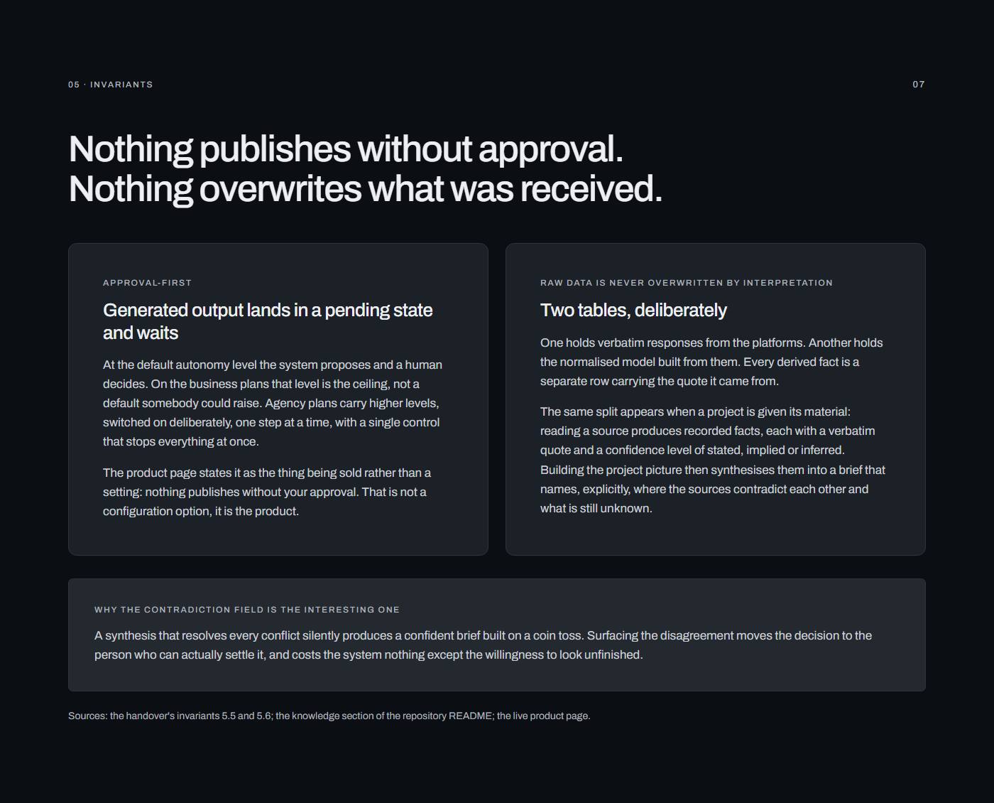 Approval-first, and raw data kept raw