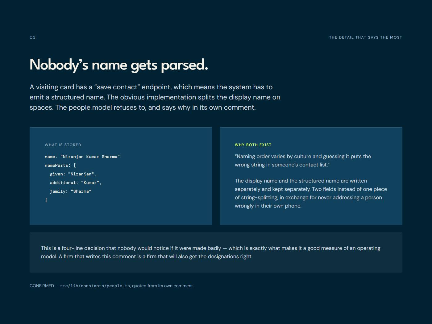 A name is not a string to split
